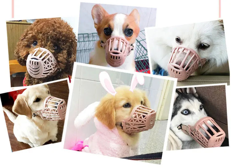 Upgraded Adjustable Dog Muzzle – Strong Plastic Basket Design | 7 Sizes | Anti-Biting
