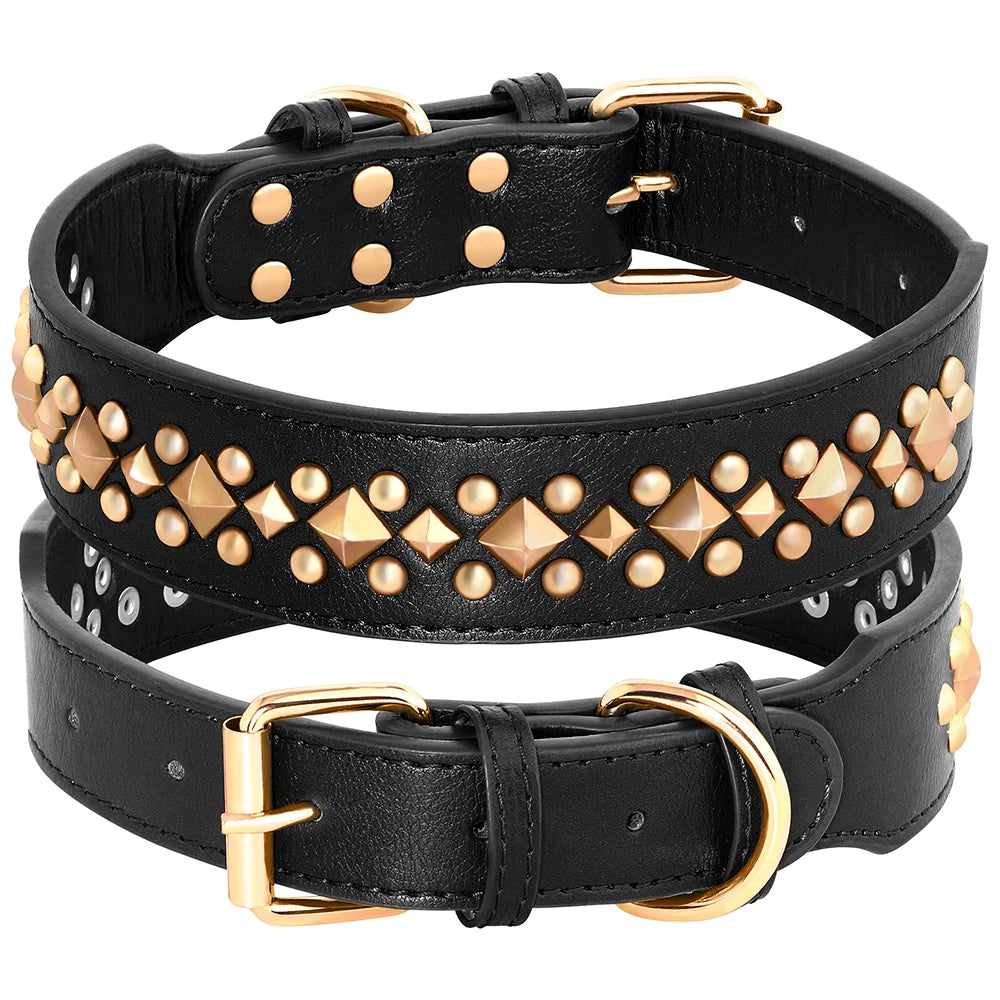 Cool Spiked Studded Leather Dog Collars Adjustable Pitbull Bulldog Big Dog Collar For Small Medium Large Dogs Boxer Labrador