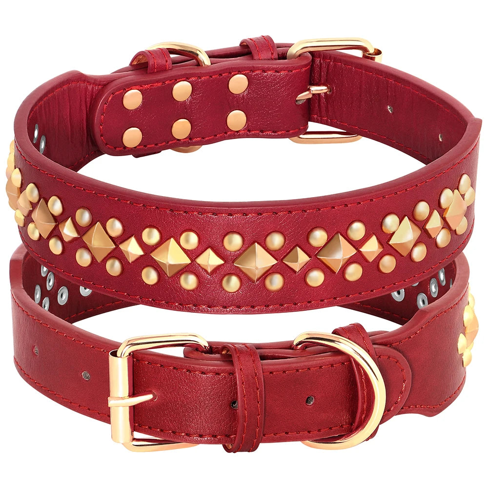 Cool Spiked Studded Leather Dog Collars Adjustable Pitbull Bulldog Big Dog Collar For Small Medium Large Dogs Boxer Labrador