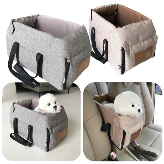 Dog Car Seat Bed – Portable Safety Travel Carrier for Small Dogs & Cats, Central Dog Car Seat Bed and Dog Accessories