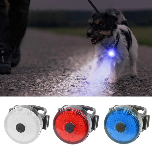 LED Light Dog Collar - USB Rechargeable Night Walking Safety Glowing Pendant for Pets, 3 Flashlight Modes