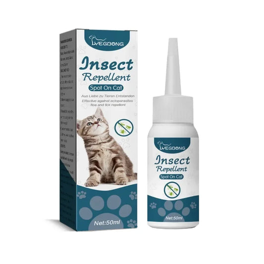 50ml Pet Anti-Flea Tick Agent – Extracorporeal Deworming Skin Cleaning for Cats and Dogs, Effective Against Lice and Ticks