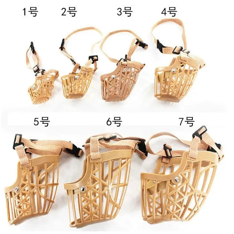 Upgraded Adjustable Dog Muzzle – Strong Plastic Basket Design | 7 Sizes | Anti-Biting