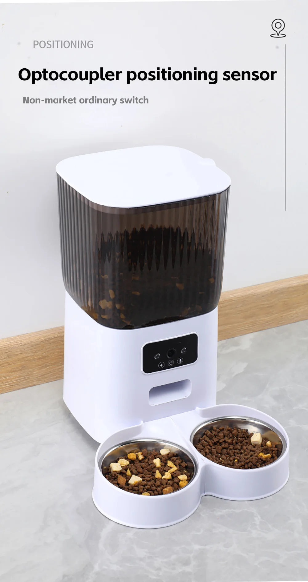 5L Dual-Bowl Automatic Cat Feeder with Camera & Voice Recorder – Smart Dry Food Dispenser